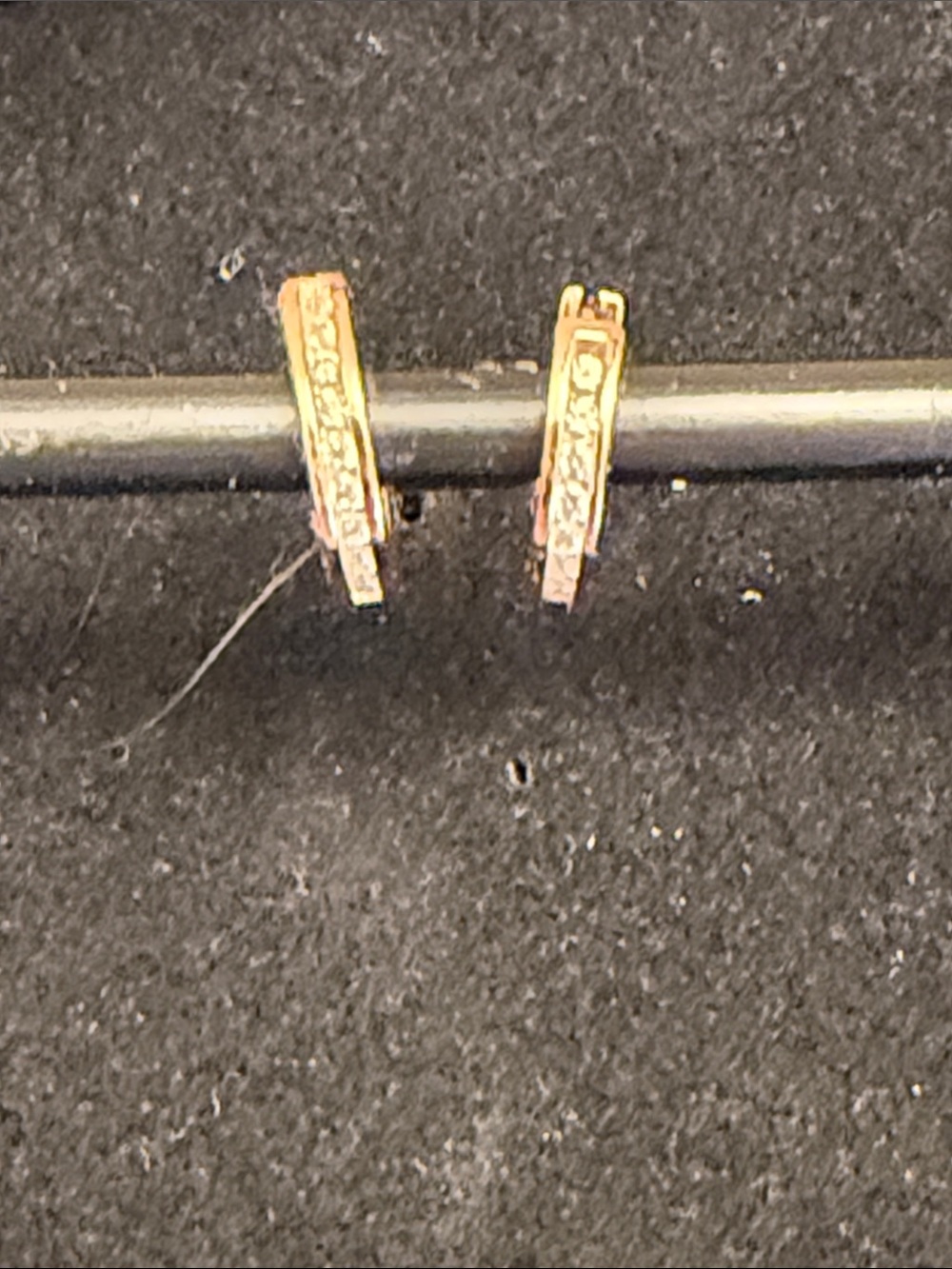 Sparkling Rose Gold Pavé Huggie Earrings for Women. Moissanite.